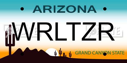 WRLTZR Arizona License Plate