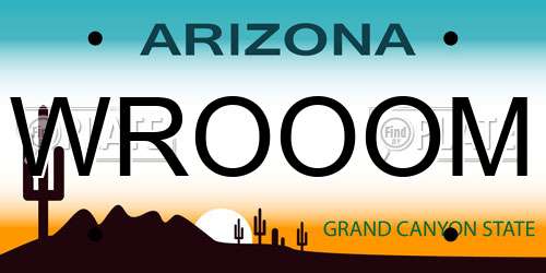 WROOOM Arizona License Plate