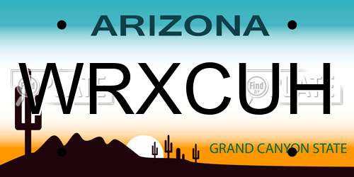 WRXCUH Arizona License Plate