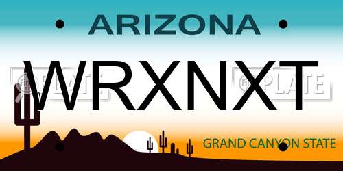 WRXNXT Arizona License Plate