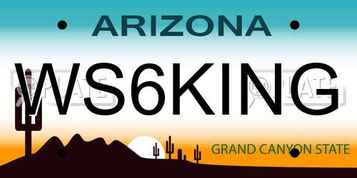 WS6KING Arizona License Plate