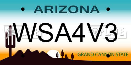 WSA4V3 Arizona License Plate