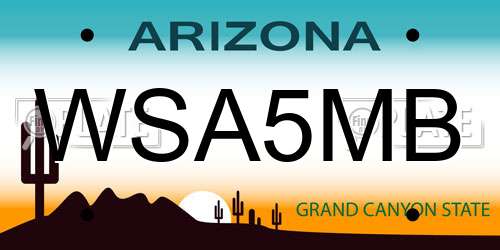 WSA5MB Arizona License Plate
