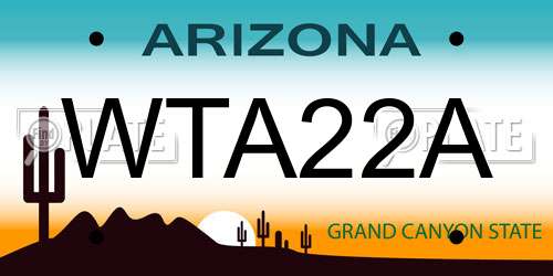 WTA22A Arizona License Plate