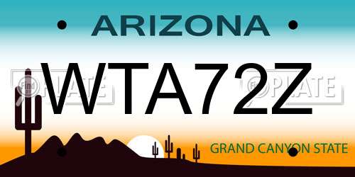 WTA72Z Arizona License Plate
