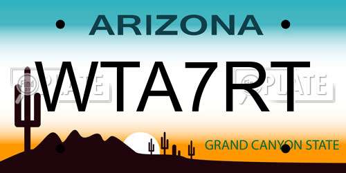WTA7RT Arizona License Plate