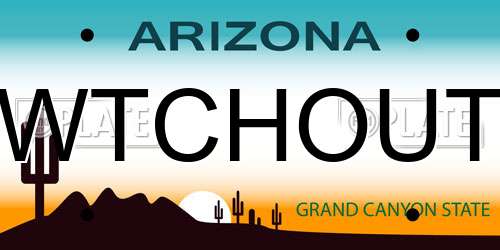 WTCHOUT Arizona License Plate