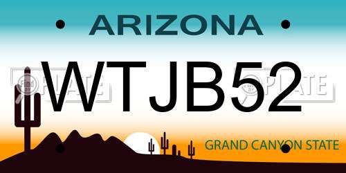 WTJB52 Arizona License Plate