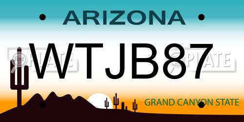 WTJB87 Arizona License Plate
