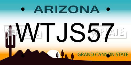 WTJS57 Arizona License Plate