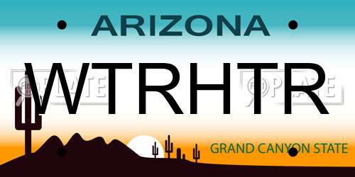 WTRHTR Arizona License Plate