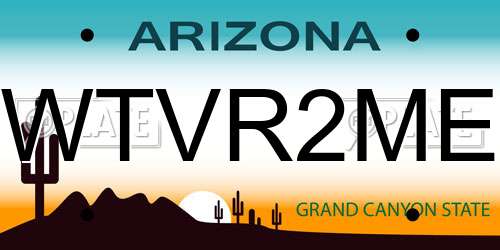 WTVR2ME Arizona License Plate