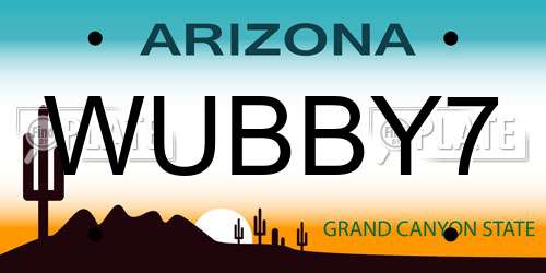 WUBBY7 Arizona License Plate