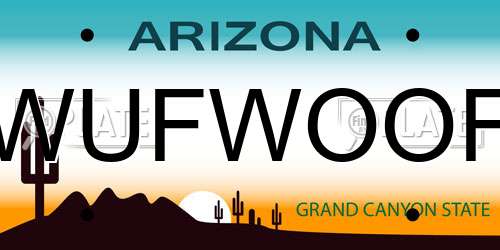 WUFWOOF Arizona License Plate