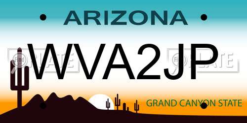 WVA2JP Arizona License Plate
