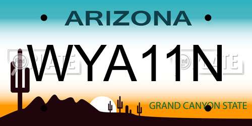 WYA11N Arizona License Plate