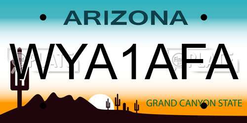 WYA1AFA Arizona License Plate