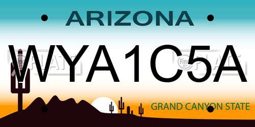 WYA1C5A Arizona License Plate