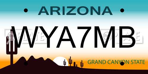 WYA7MB Arizona License Plate