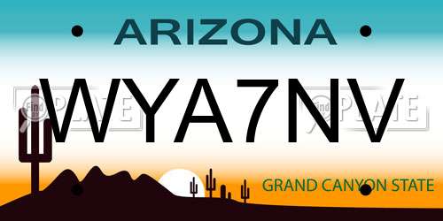 WYA7NV Arizona License Plate