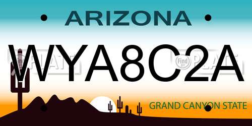 WYA8C2A Arizona License Plate