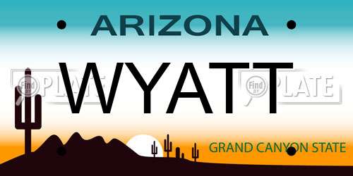 WYATT Arizona License Plate