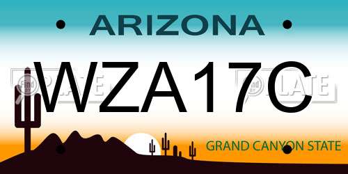 WZA17C Arizona License Plate