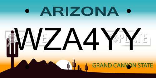 WZA4YY Arizona License Plate