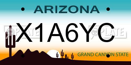 X1A6YC Arizona License Plate