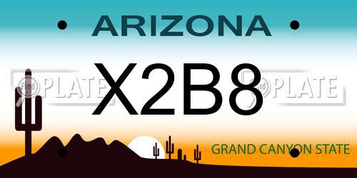 X2B8 Arizona License Plate