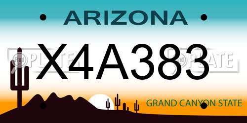 X4A383 Arizona License Plate