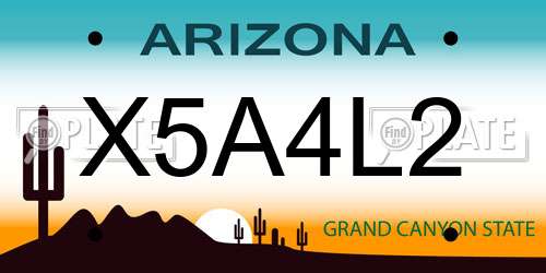 X5A4L2 Arizona License Plate