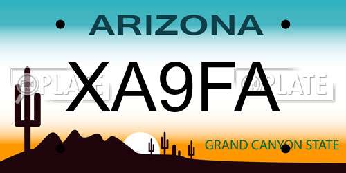 XA9FA Arizona License Plate