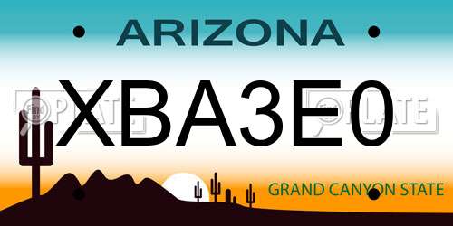 XBA3E0 Arizona License Plate