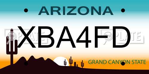 XBA4FD Arizona License Plate