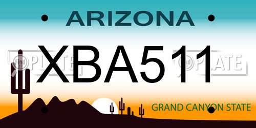 XBA511 Arizona License Plate