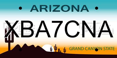 XBA7CNA Arizona License Plate