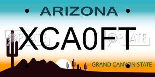 XCA0FT Arizona License Plate