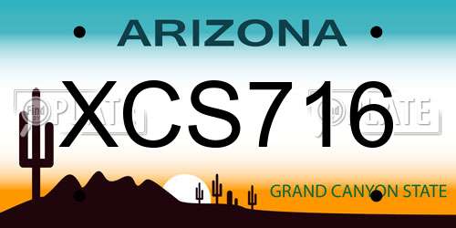 XCS716 Arizona License Plate