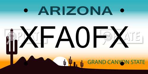 XFA0FX Arizona License Plate