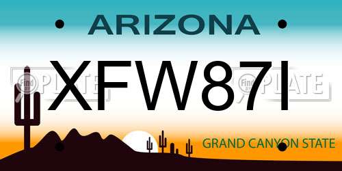 XFW87I Arizona License Plate