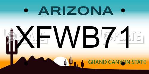 XFWB71 Arizona License Plate