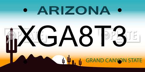 XGA8T3 Arizona License Plate