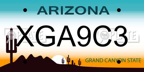 XGA9C3 Arizona License Plate