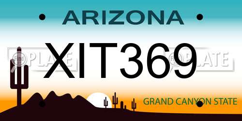 XIT369 Arizona License Plate