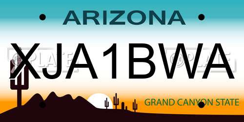 XJA1BWA Arizona License Plate