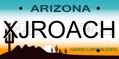 XJROACH Arizona License Plate