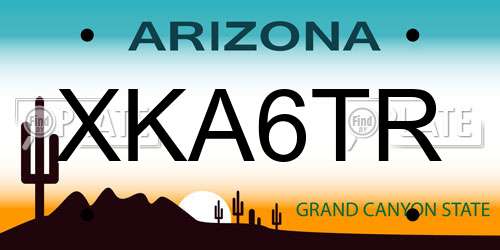 XKA6TR Arizona License Plate