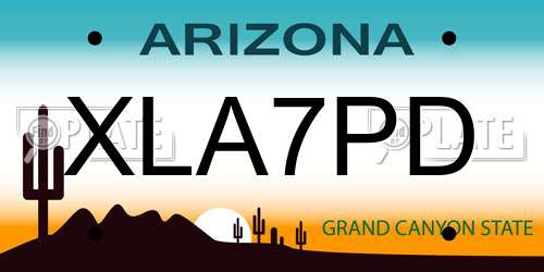 XLA7PD Arizona License Plate