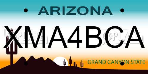 XMA4BCA Arizona License Plate